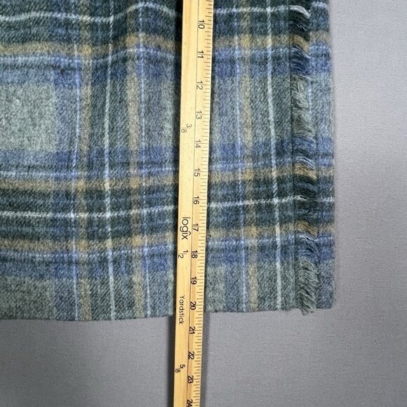 Talbots Wool REAL TRUE WRAP SKIRT Size 8 Plaid Fringe Academia Grunge Y2K 90s - Picture 11 of 12